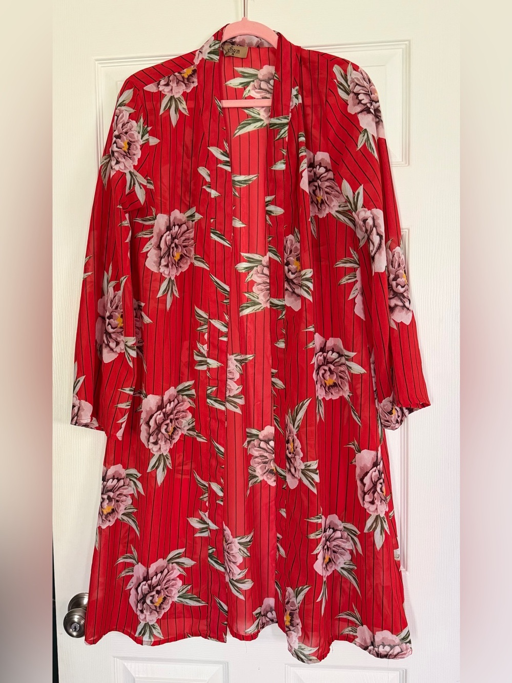 Floral Red Women's Kimono Robe